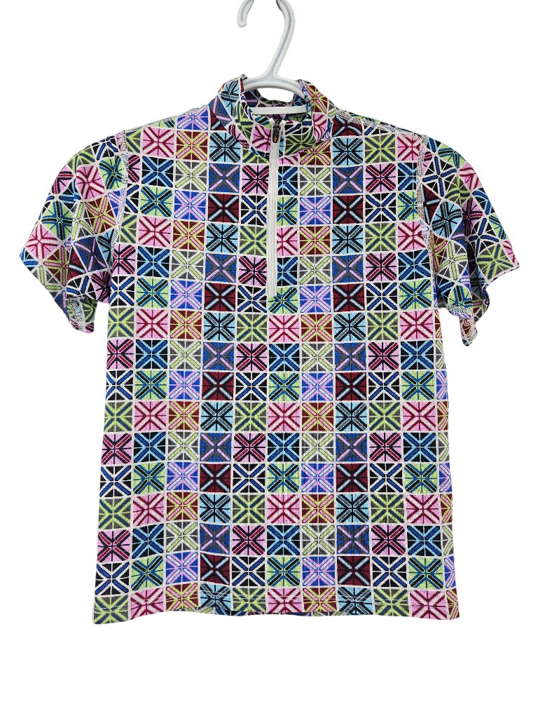 Kerrits Ice Fil Breeze 1/4 Zip Crossrails Short Sleeve Top Kid's M Activewear